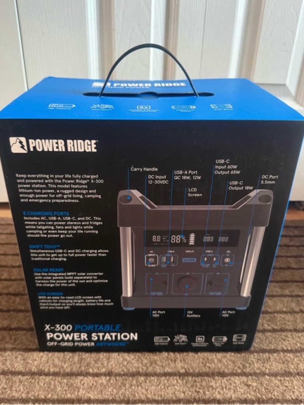 Uline Portable Power Station with 8 ports: 2 AC, 2 USB-A, 2 USB-C & 2 DC. - Picture 4 of 5